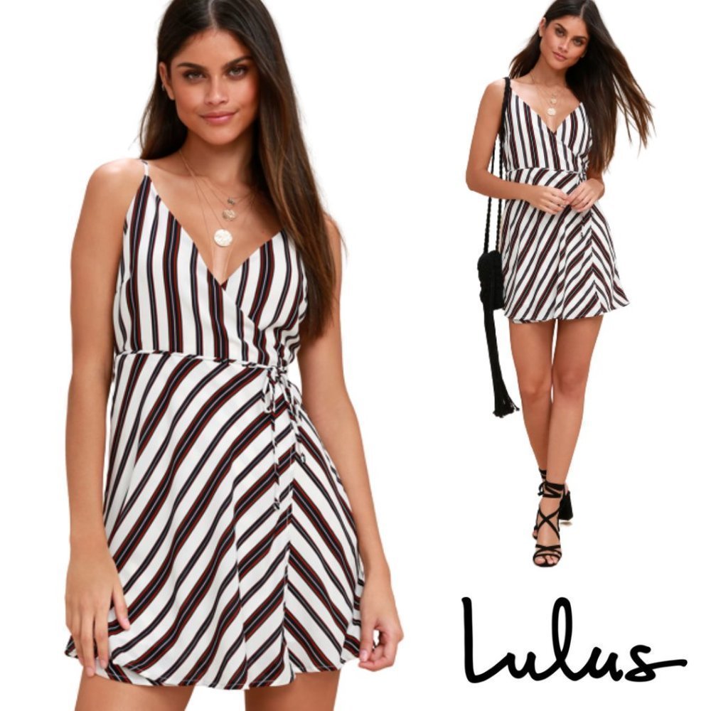 Lulus Striped Wrap Dress